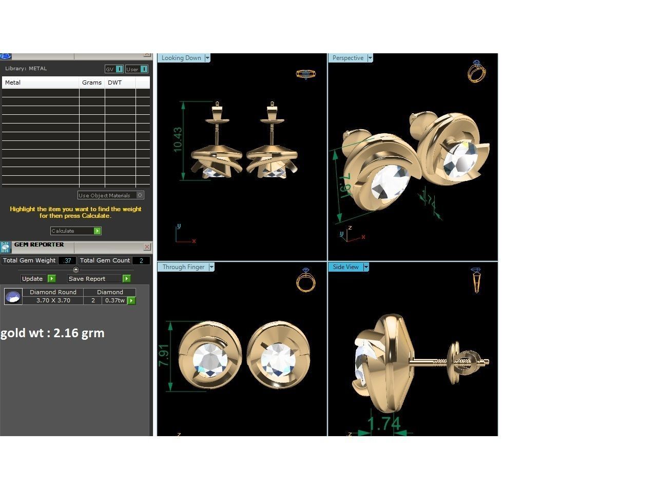 Women earrings 3D print model_1