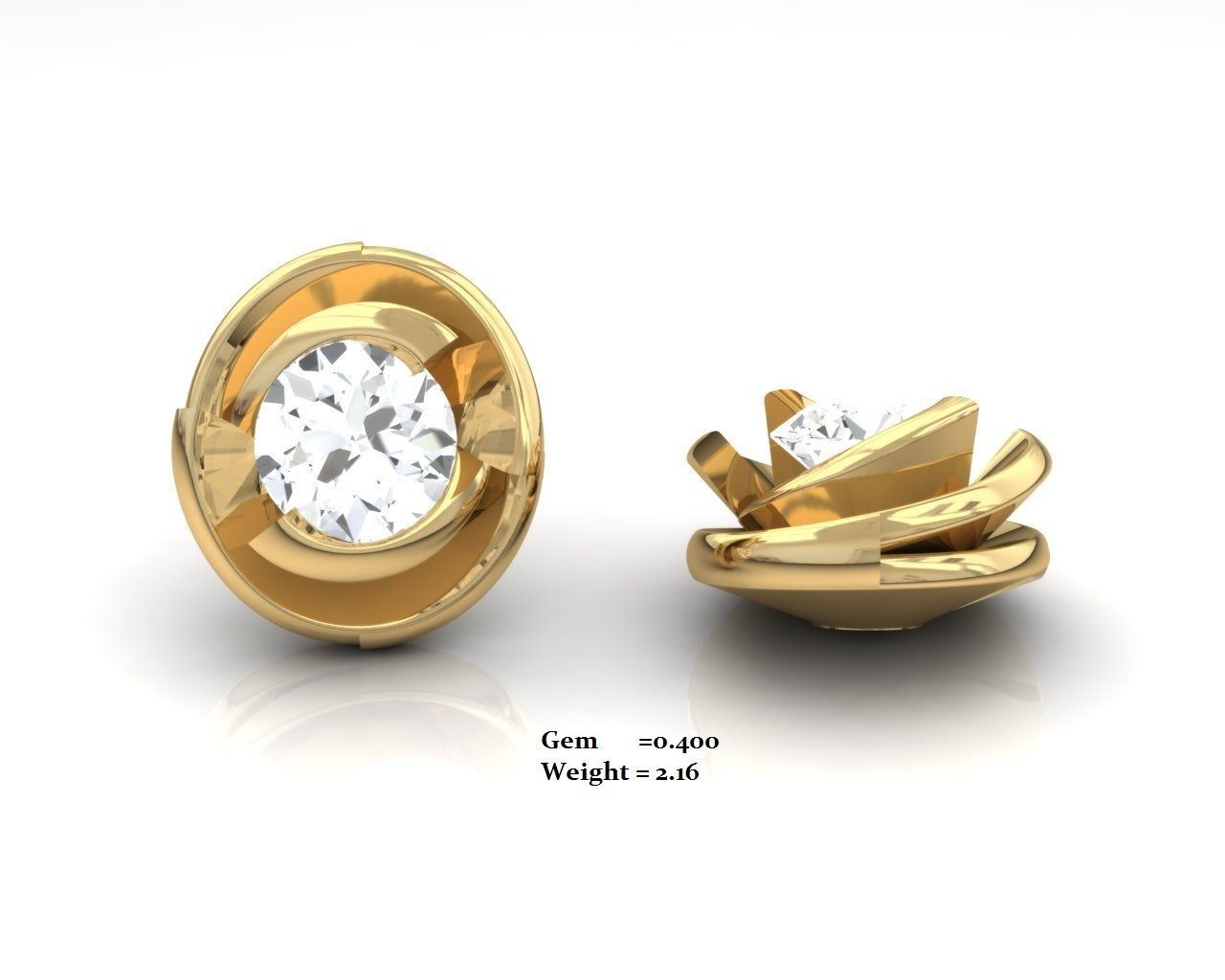 Women earrings 3D print model_3