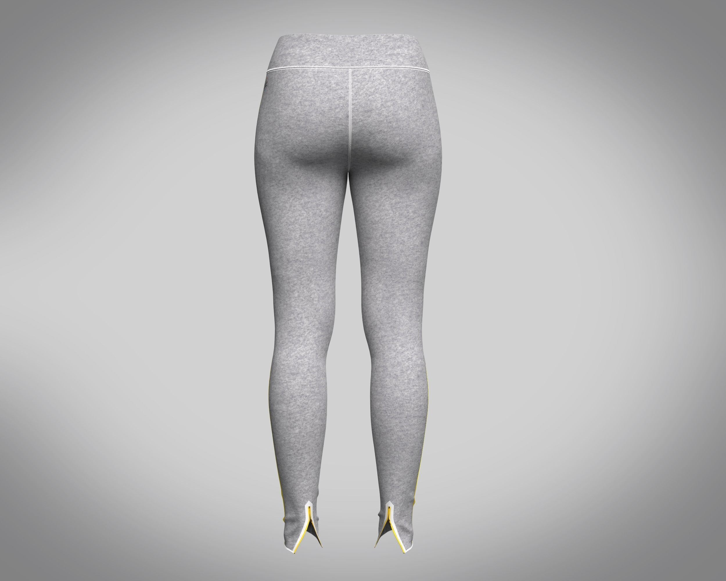Ladies GYM Leggings-Grey Melange  3D model_3