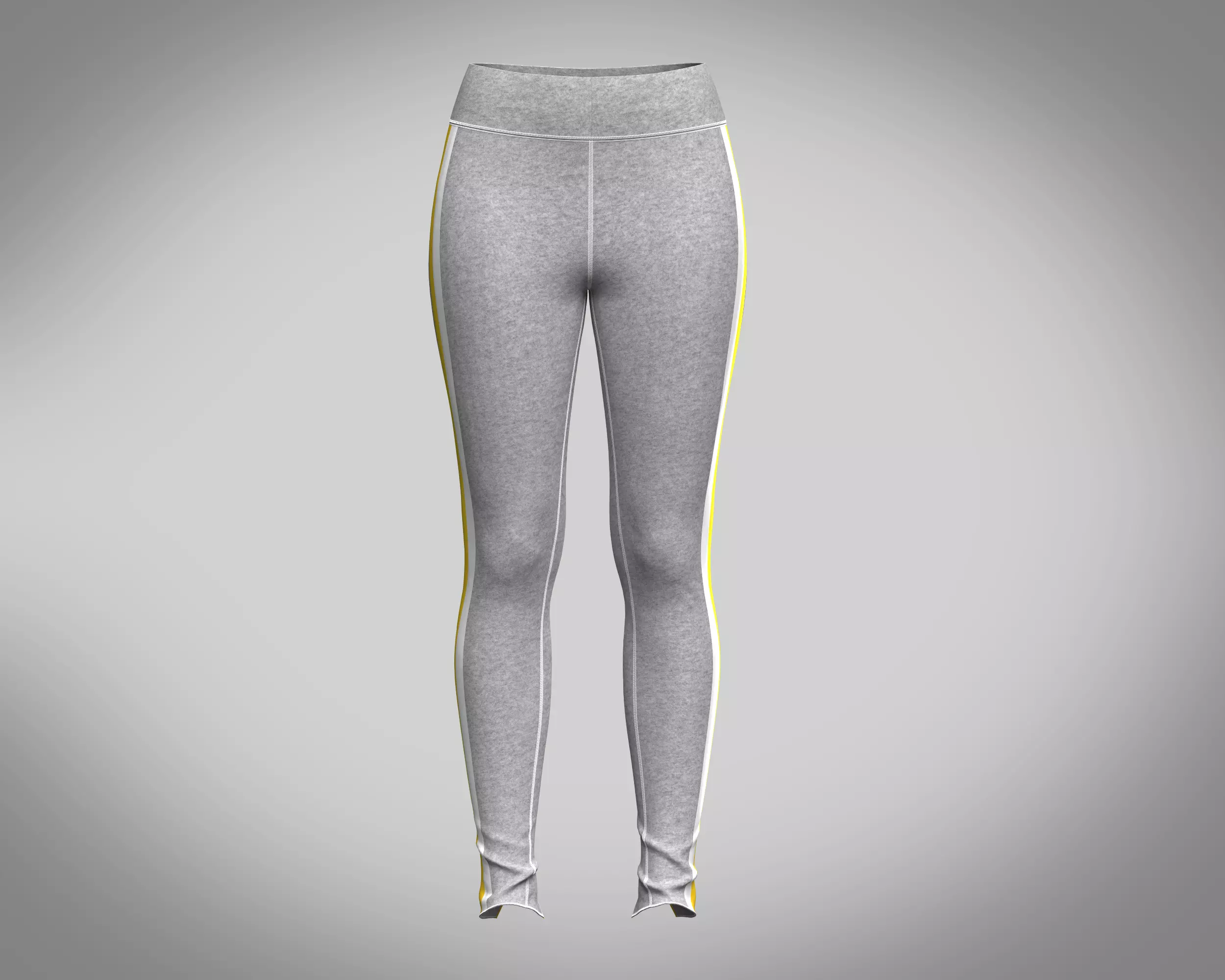 Ladies GYM Leggings-Grey Melange  3D model_0
