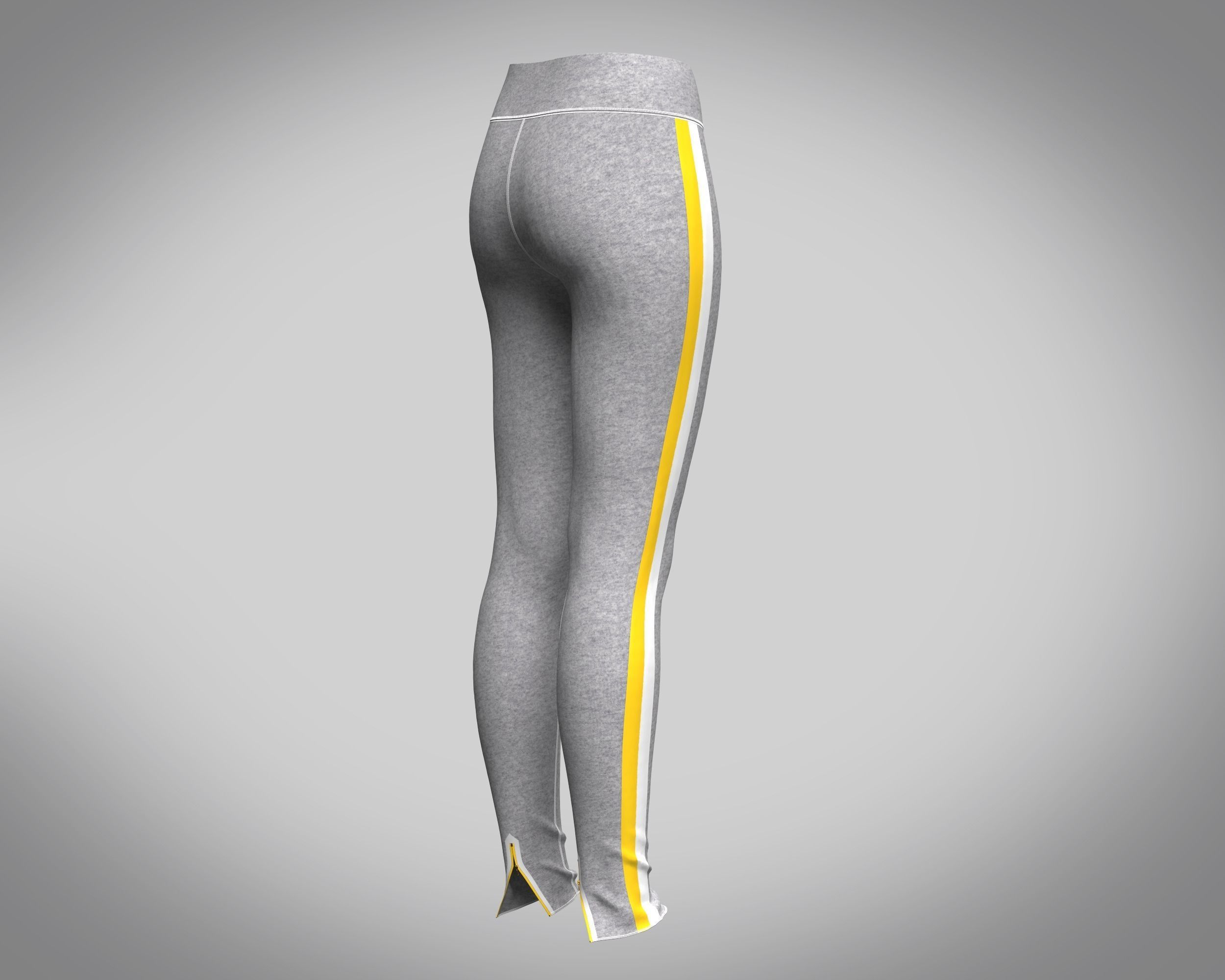 Ladies GYM Leggings-Grey Melange  3D model_2