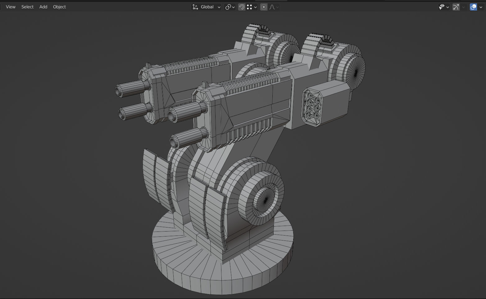 Turret Gun Low Poly PBR Machine Gun Low-poly 3D model_4