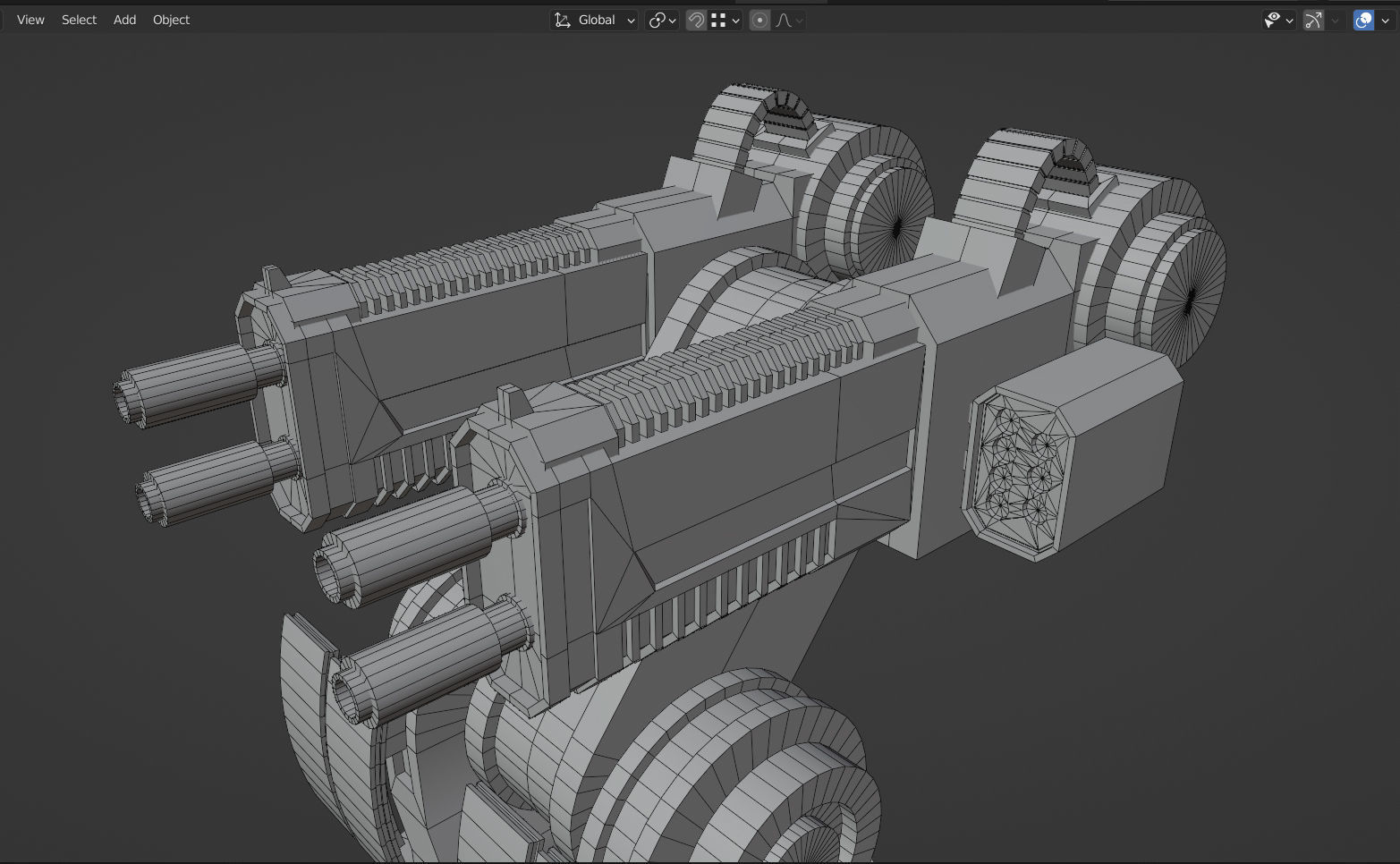 Turret Gun Low Poly PBR Machine Gun Low-poly 3D model_5