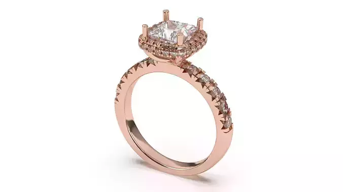 Double Halo Princess Ring 3D print model