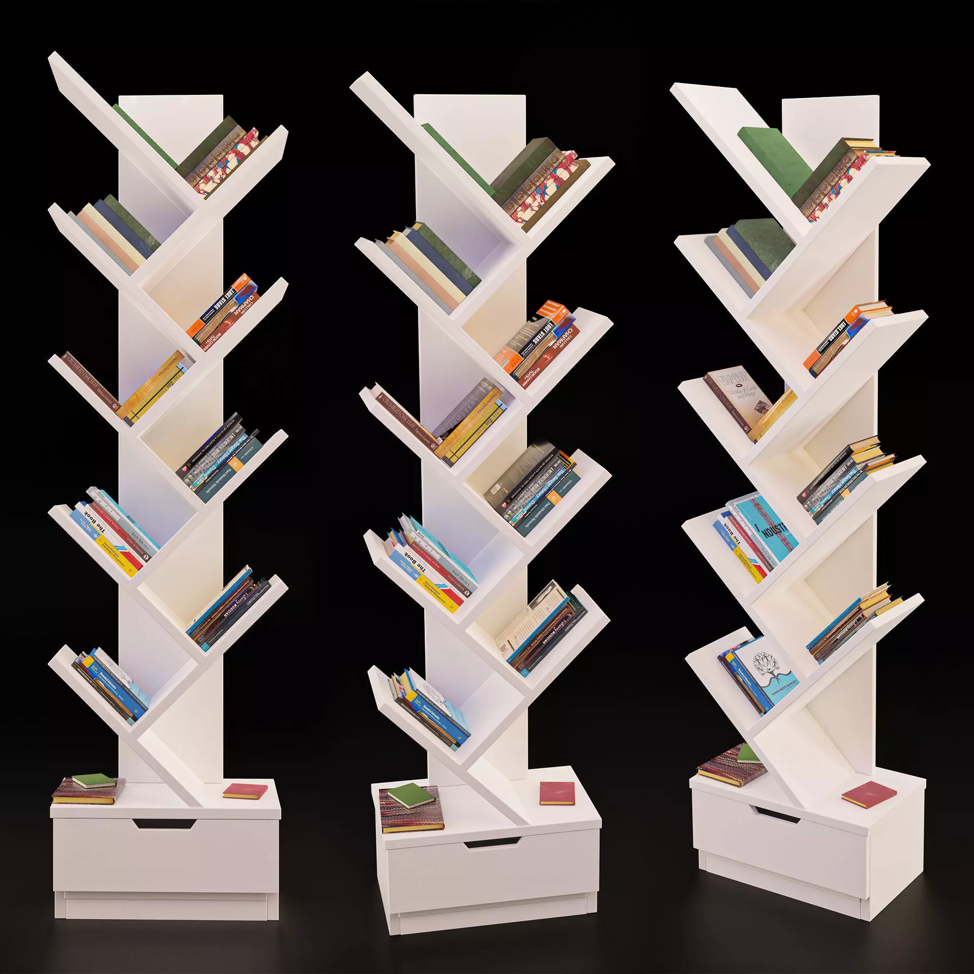 Mini Library  39 books Low-poly 3D model_0