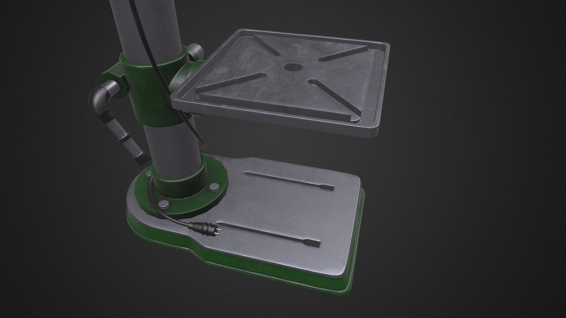 Vertical drill machine Low-poly 3D model_10
