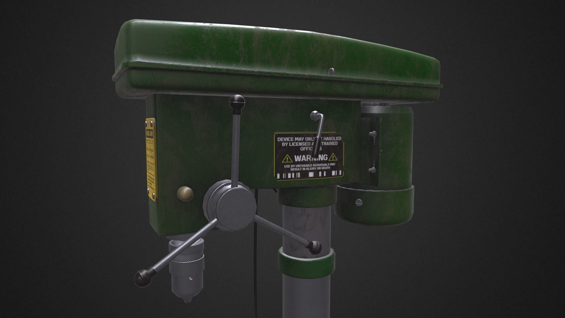 Vertical drill machine Low-poly 3D model_8