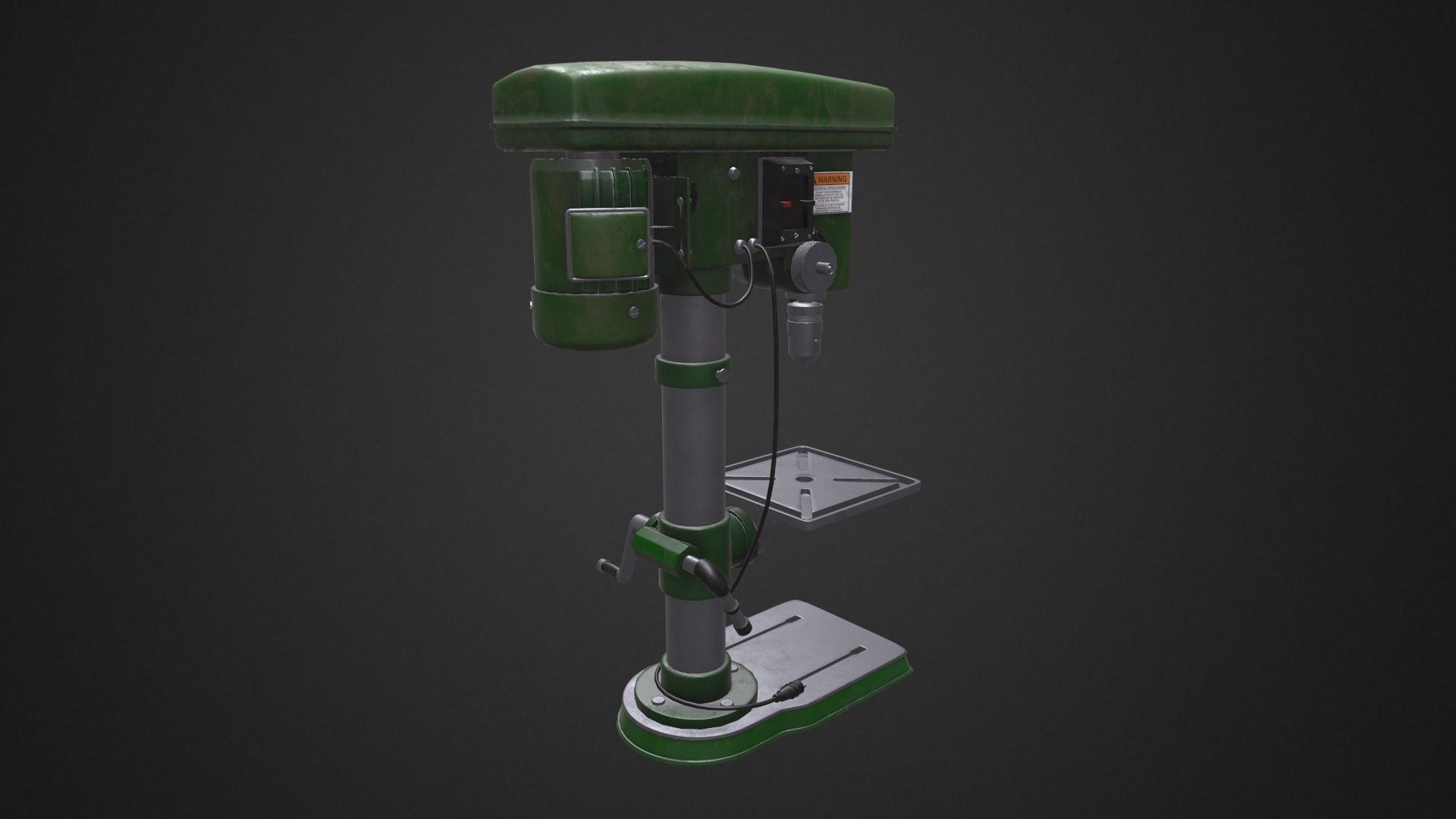 Vertical drill machine Low-poly 3D model_3
