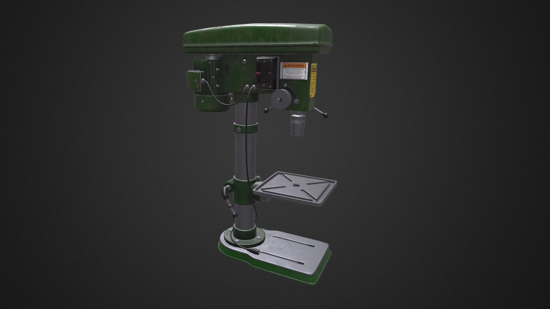 Vertical drill machine Low-poly 3D model_5