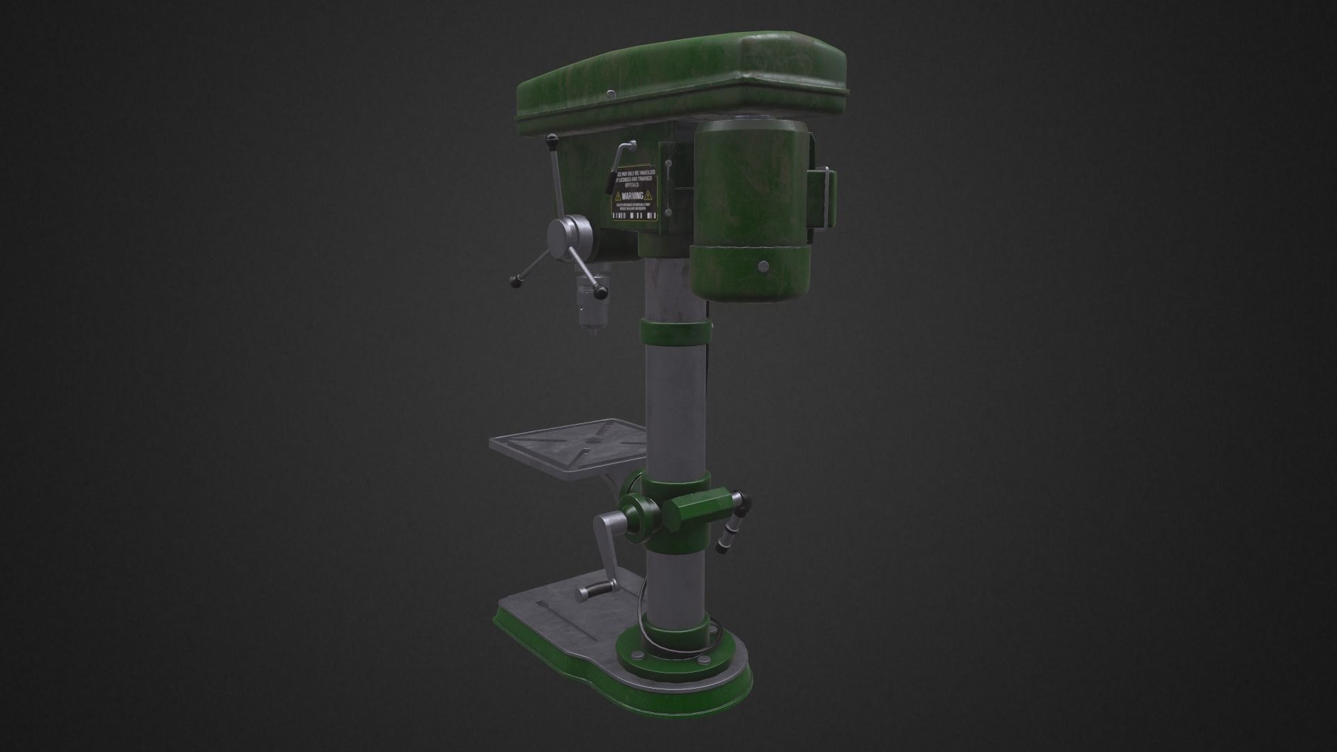 Vertical drill machine Low-poly 3D model_11