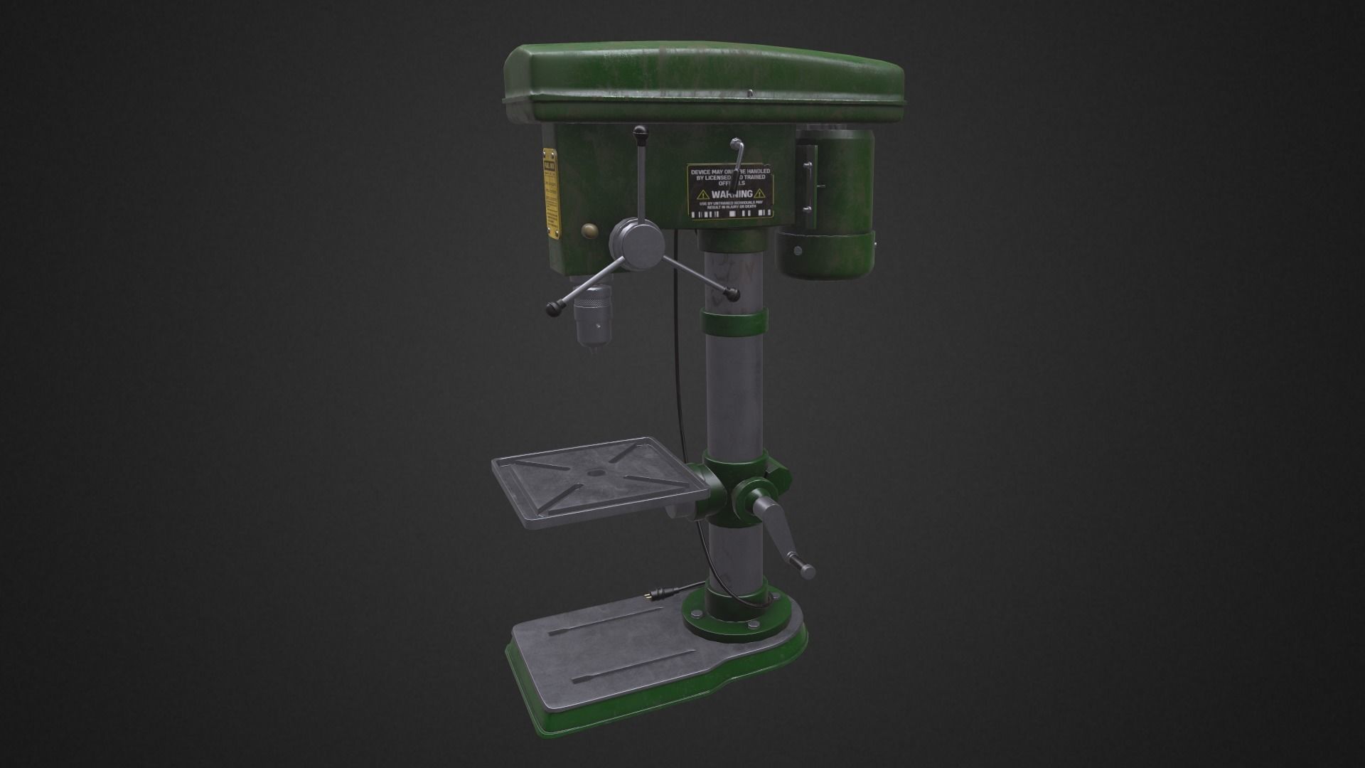 Vertical drill machine Low-poly 3D model_6