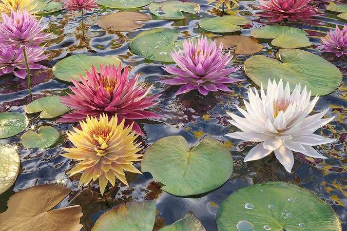 Water lilies 02 3D model