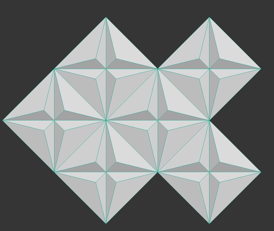 3d panel triangular shape made of triangles Low-poly 3D model_3