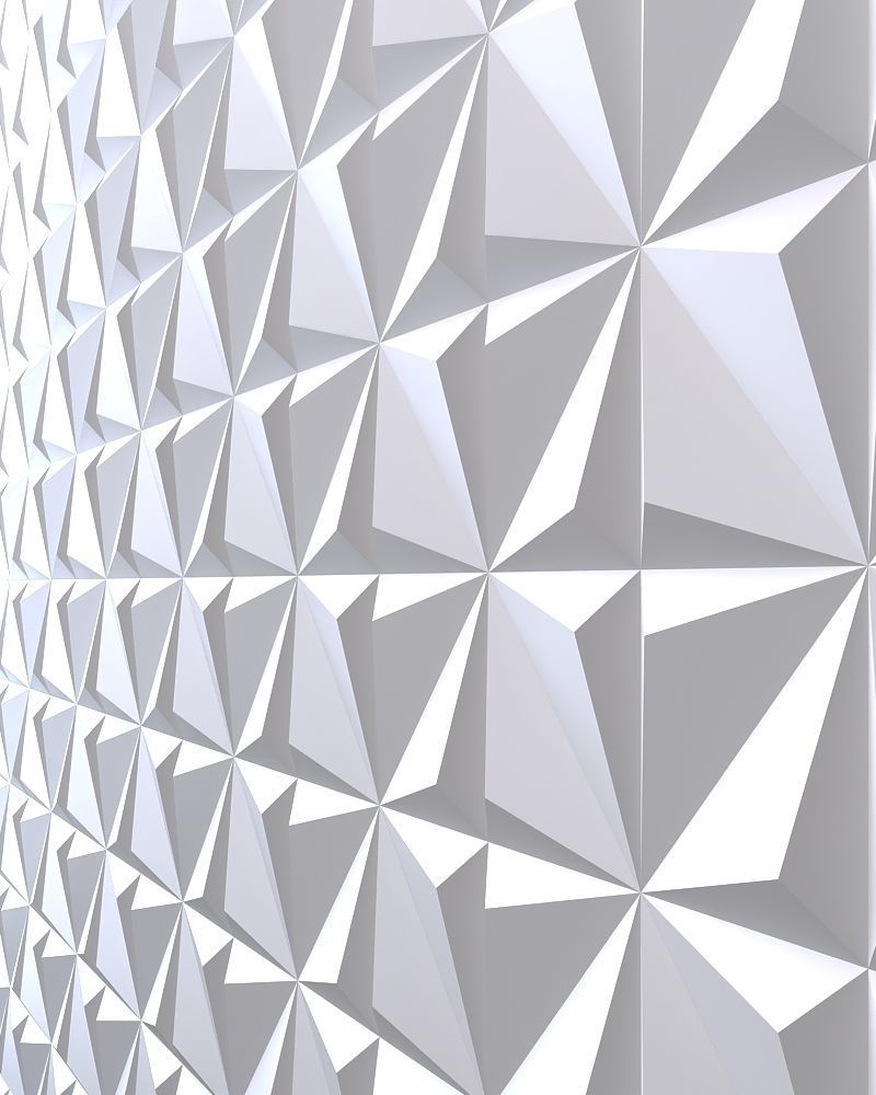 3d panel triangular shape made of triangles Low-poly 3D model_1