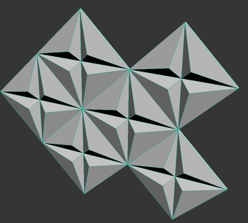 3d panel triangular shape made of triangles Low-poly 3D model_2