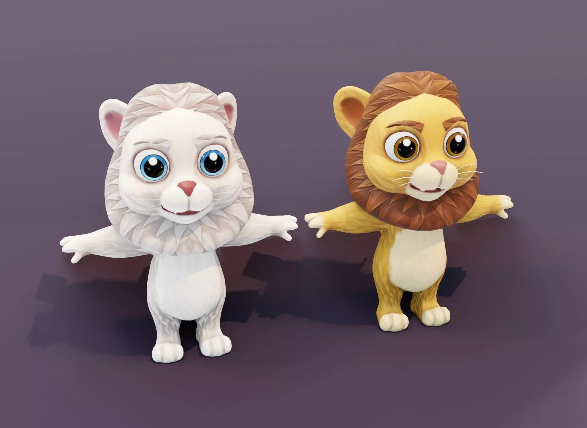 Cartoon Lion Rigged 3D Models Low-poly 3D model_0