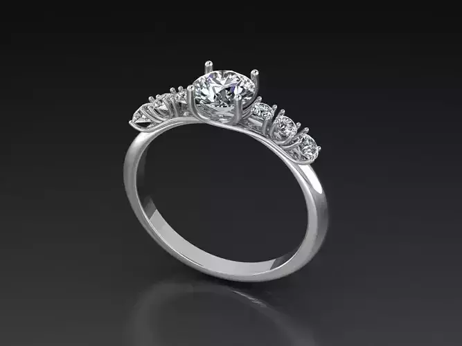 7 Stone Solitaire Ring