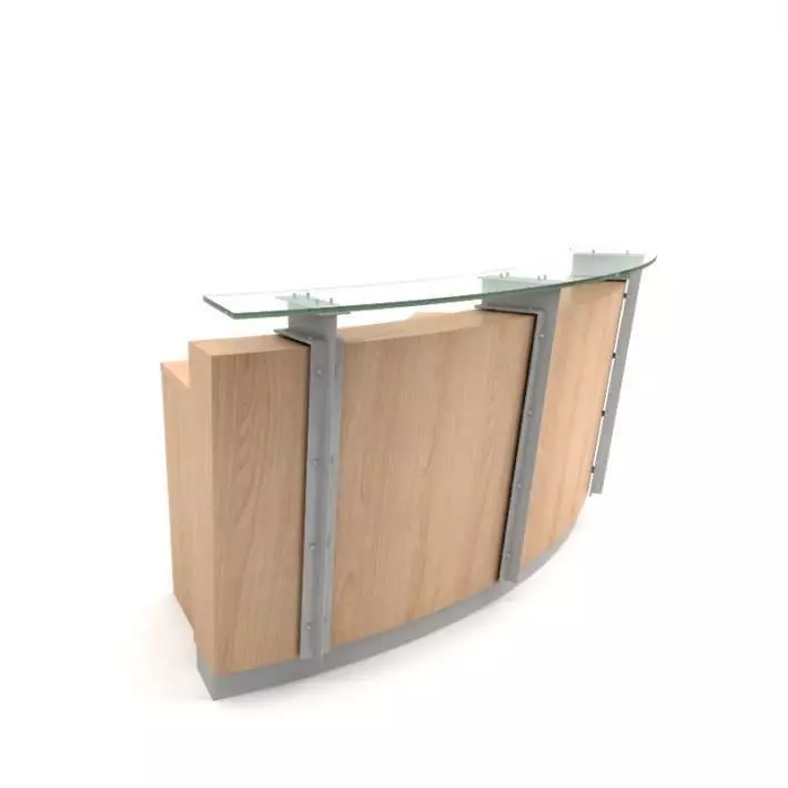 Wooden Receptionist Desk 3D model_0