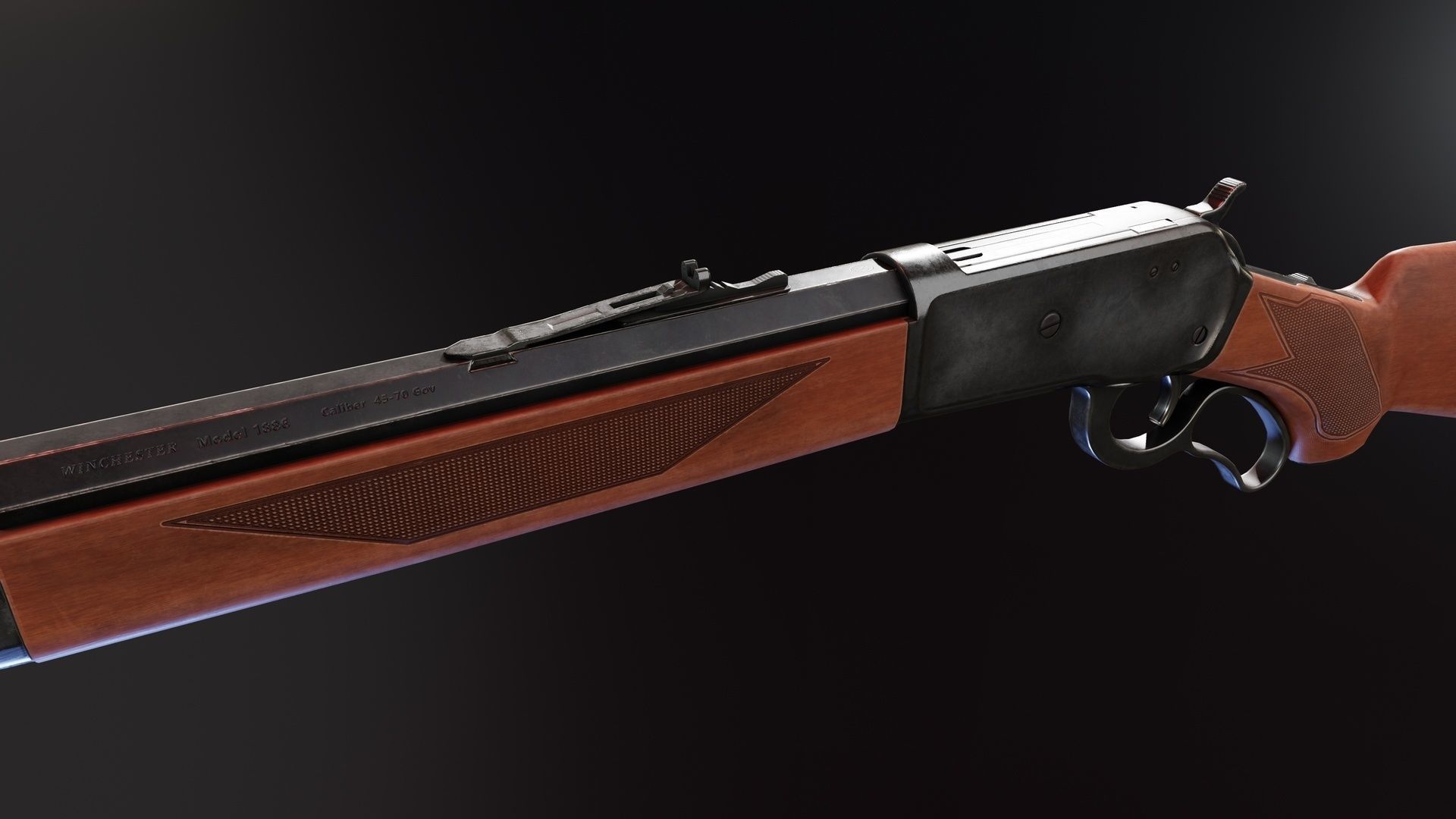 Winchester Model 1886 Low-poly 3D model_5