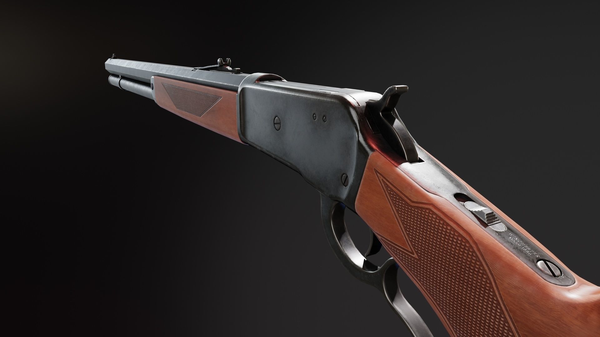 Winchester Model 1886 Low-poly 3D model_1