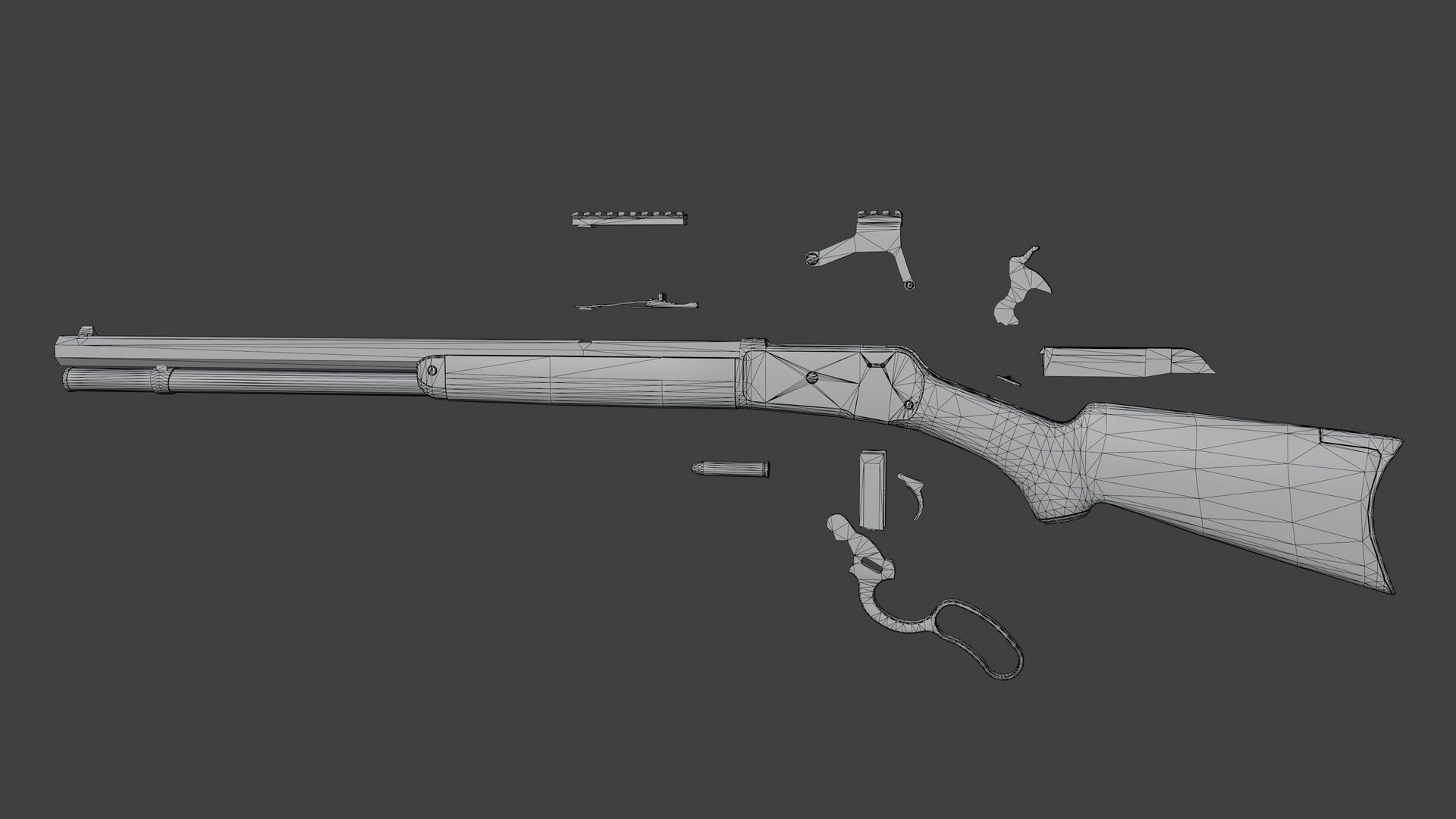 Winchester Model 1886 Low-poly 3D model_11