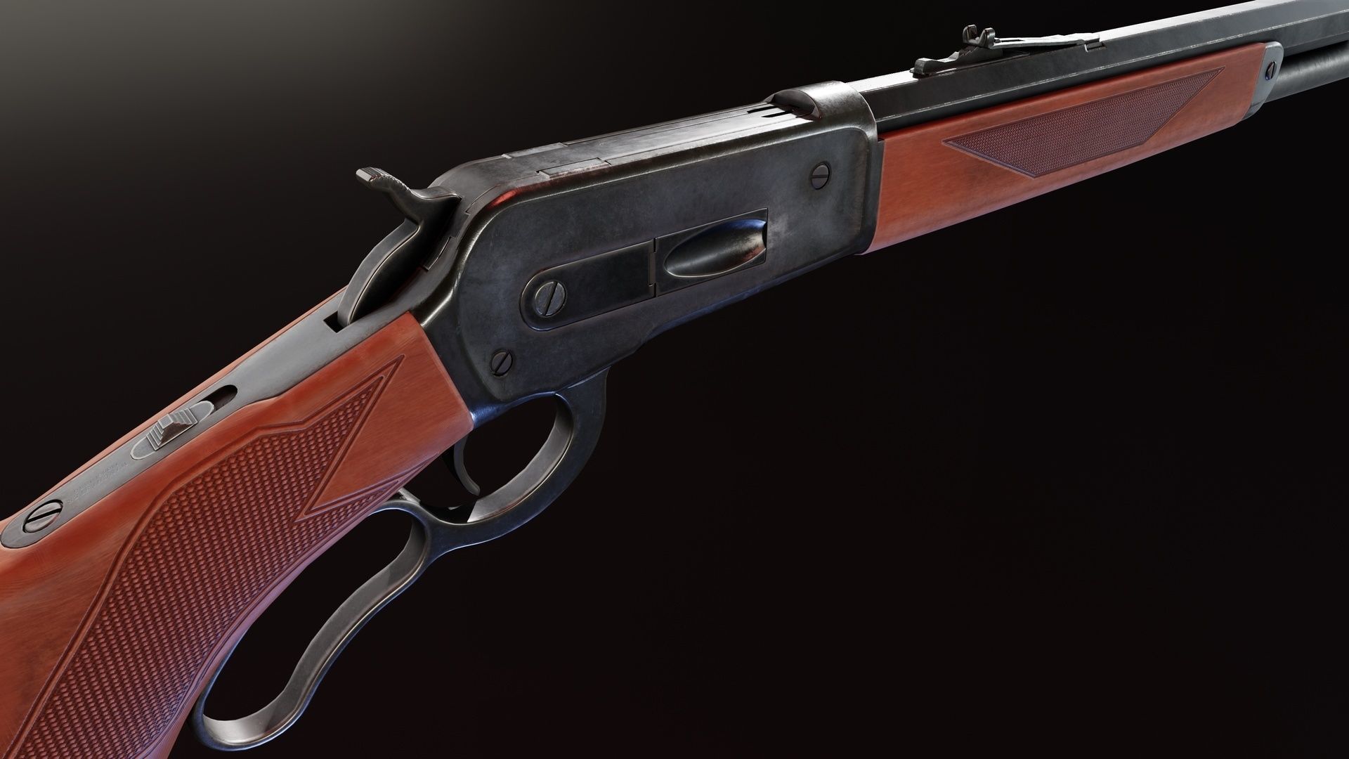 Winchester Model 1886 Low-poly 3D model_4