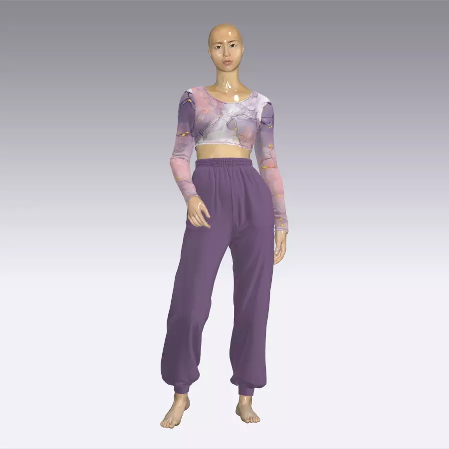 3d Woman Sportwear Lilac 3D model