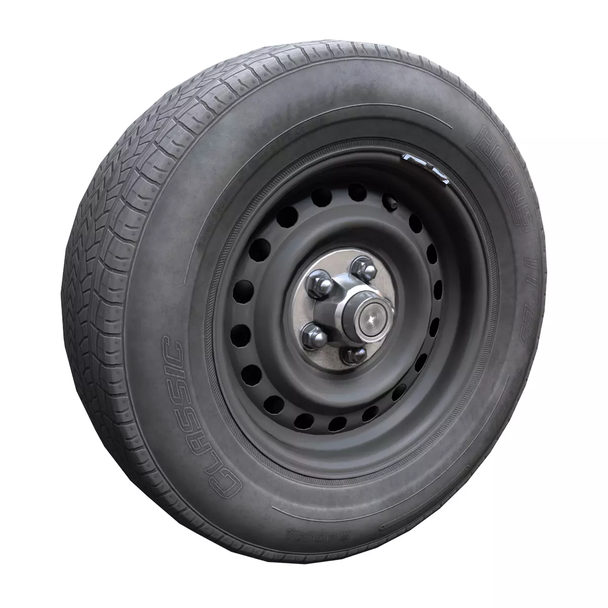 Police steel wheel PBR Low-poly 3D model