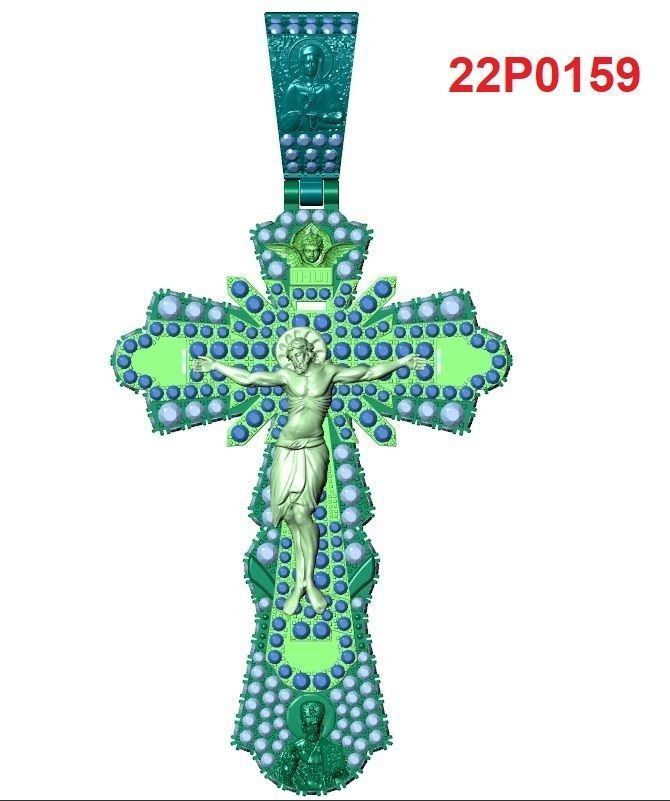 Cross orthodox full diamond 3D print model_2