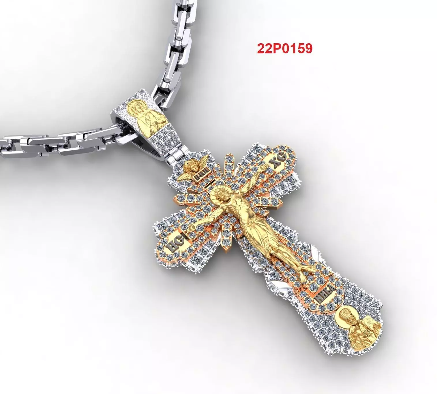 Cross orthodox full diamond 3D print model_0