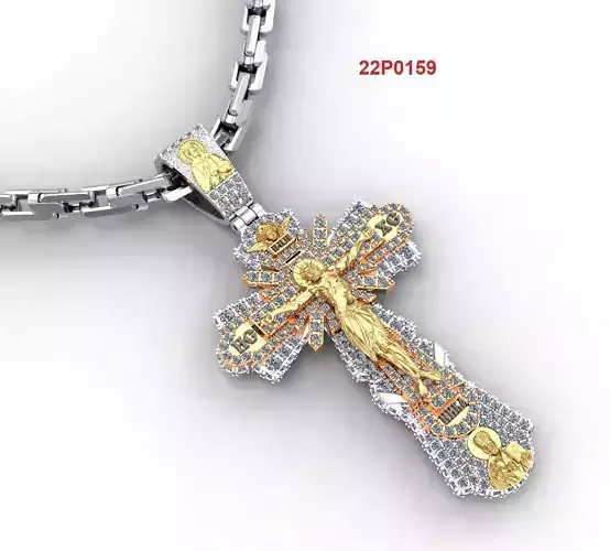 Cross orthodox full diamond 3D print model