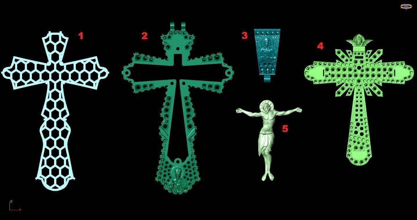 Cross orthodox full diamond 3D print model_8