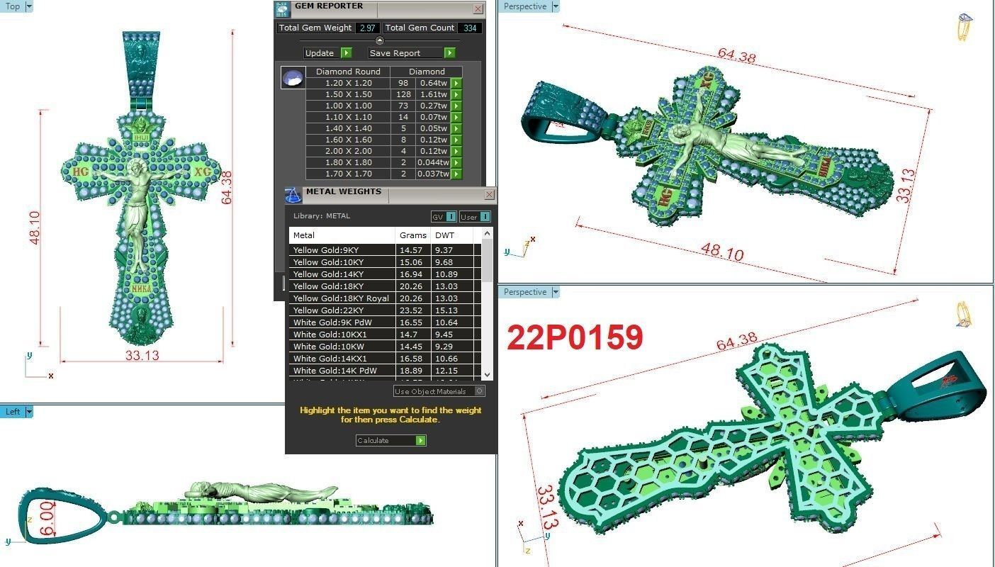 Cross orthodox full diamond 3D print model_6