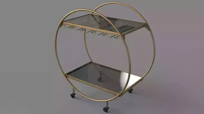 Arc Bar Cart Gold and Black