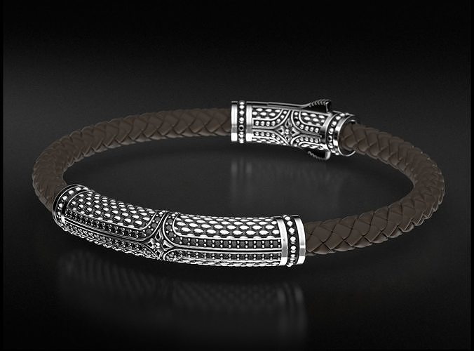 Stylish vintage bracelet with black onyx 743 3D print model
