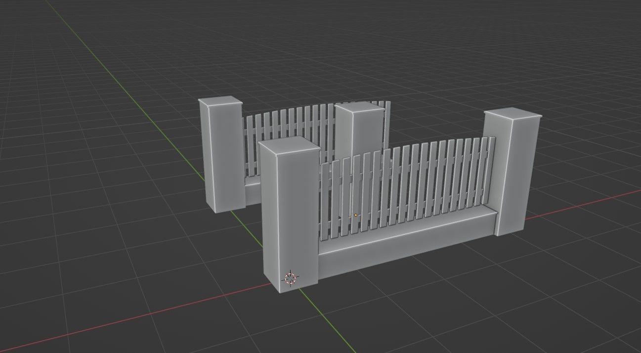 Fence V1 Low-poly 3D model_8