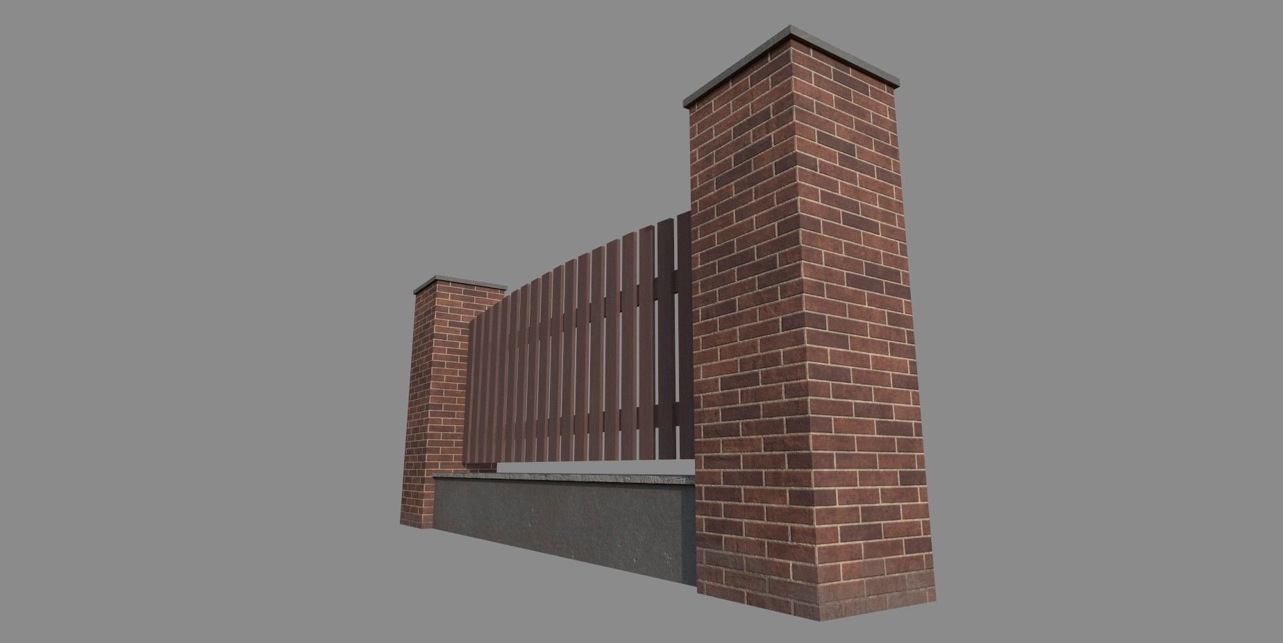 Fence V1 Low-poly 3D model_4