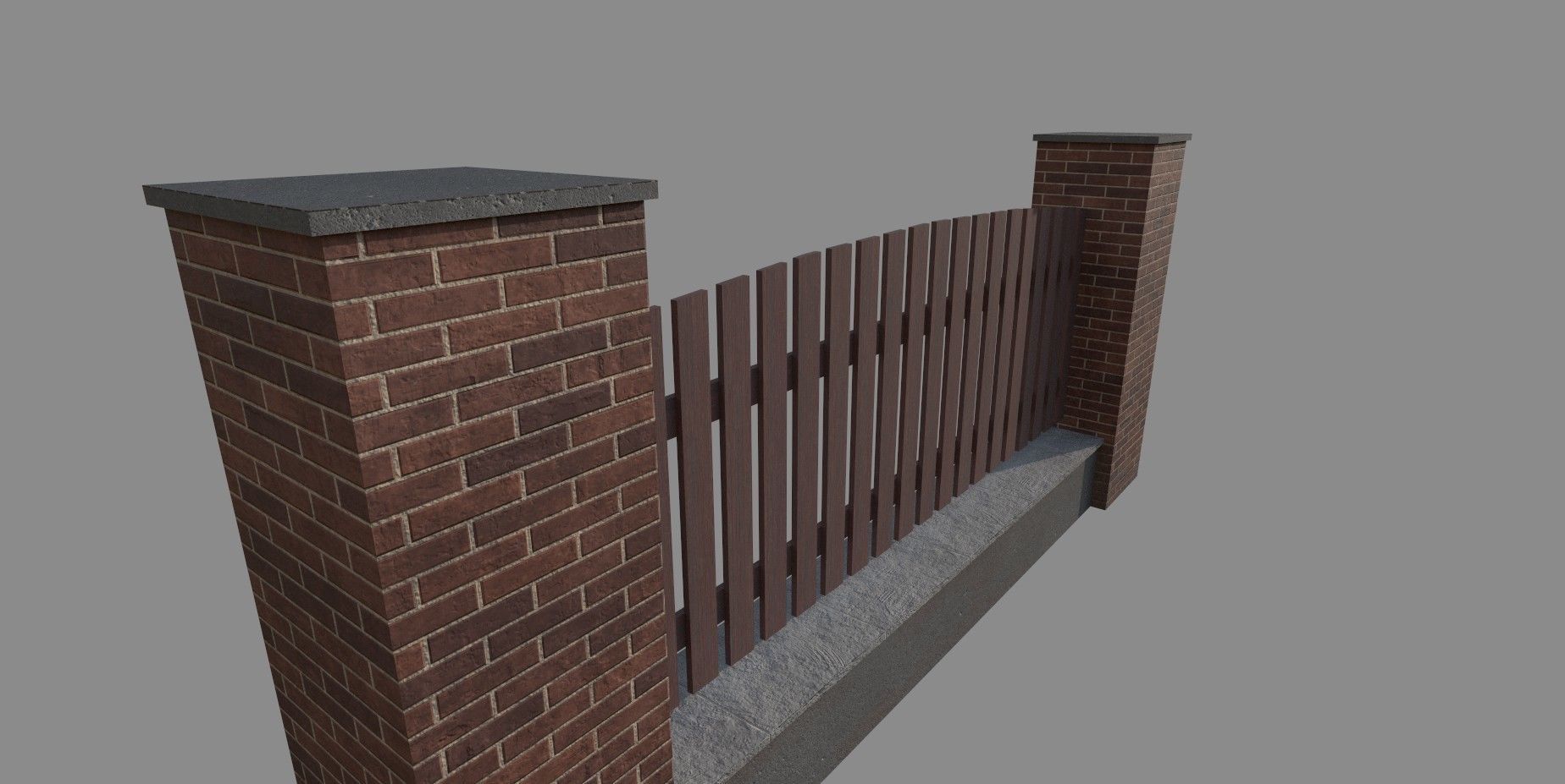 Fence V1 Low-poly 3D model_5