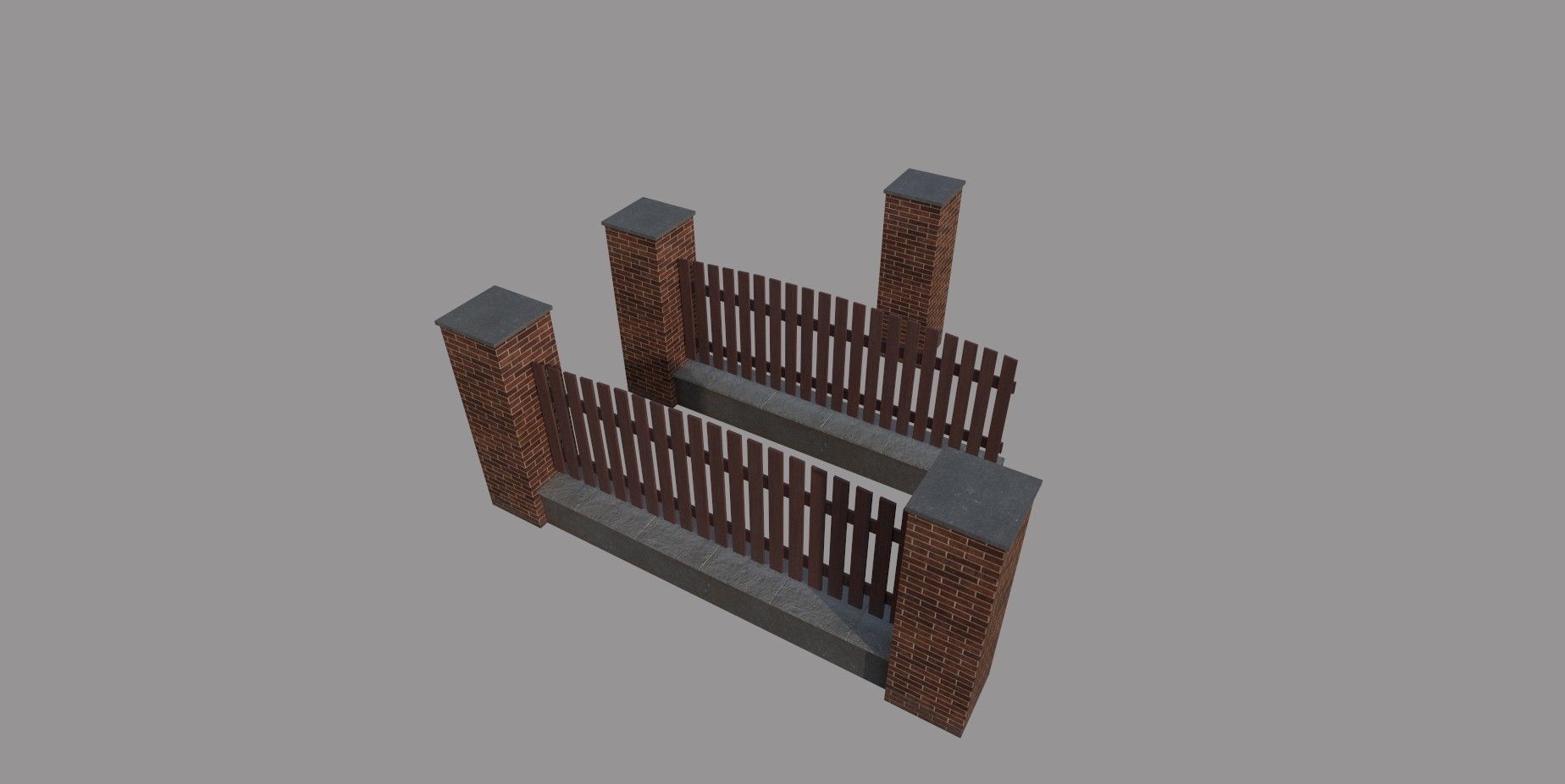 Fence V1 Low-poly 3D model_7