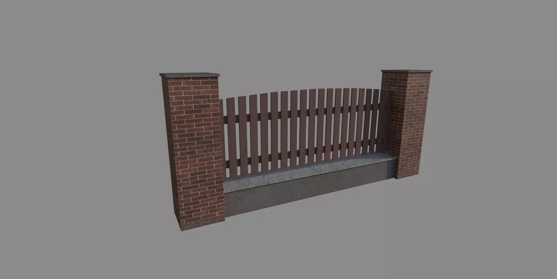 Fence V1 Low-poly 3D model_0