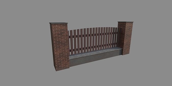 Fence V1 Low-poly 3D model