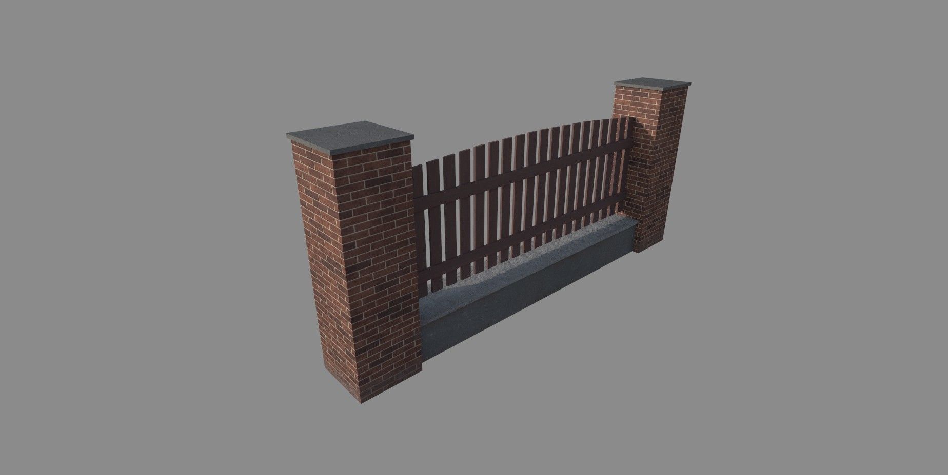 Fence V1 Low-poly 3D model_3