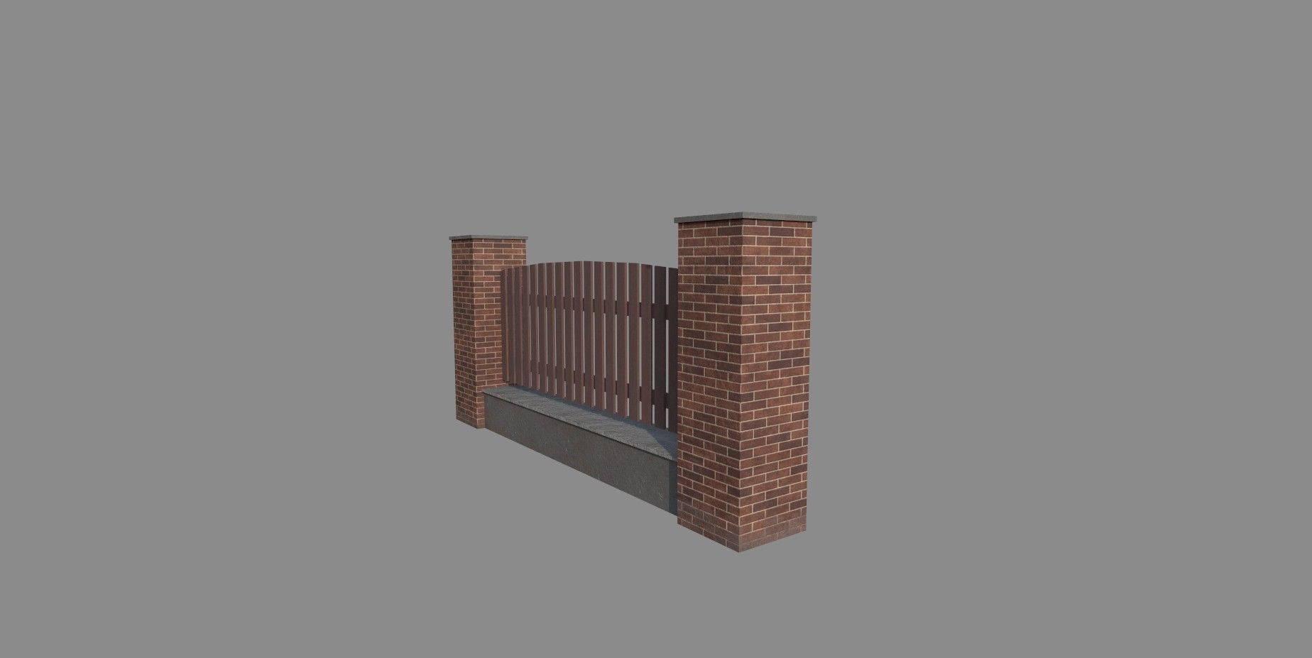 Fence V1 Low-poly 3D model_2