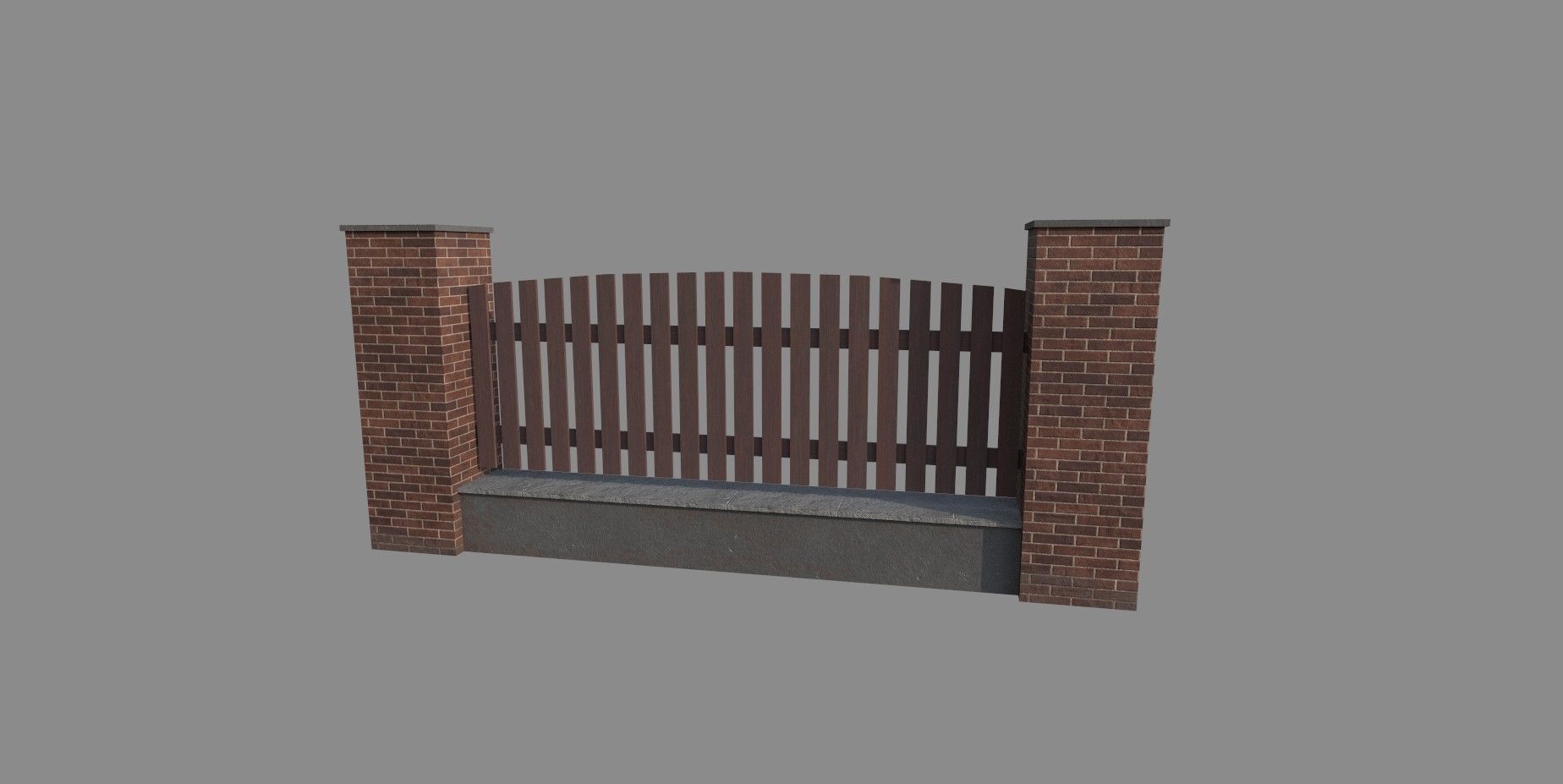 Fence V1 Low-poly 3D model_1