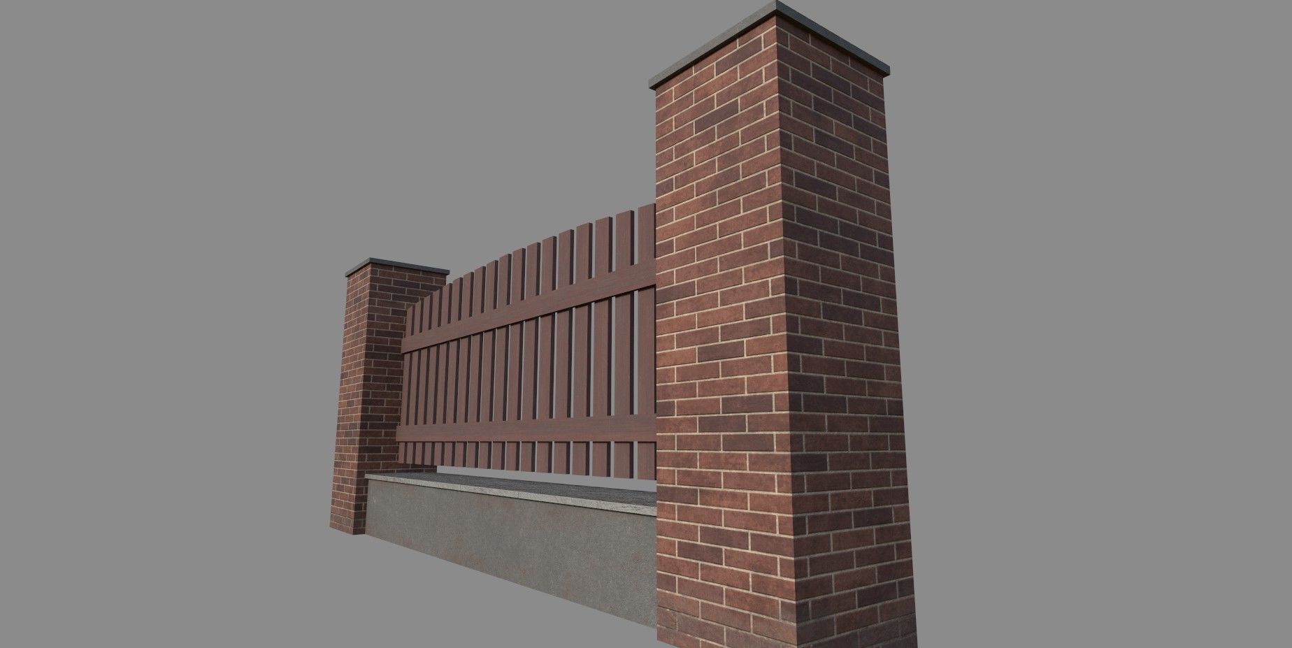 Fence V1 Low-poly 3D model_6