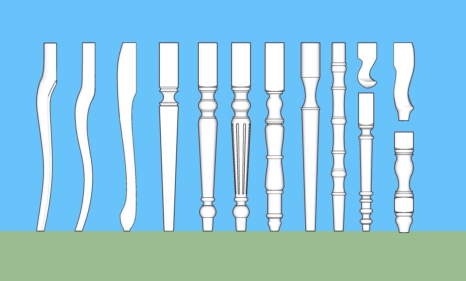 table leg 3D model_1