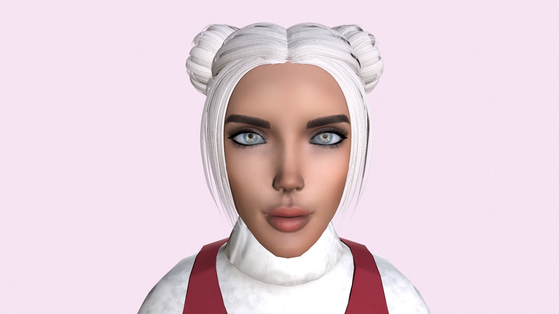 Maya Modular Girl 1 Low-poly 3D model_6