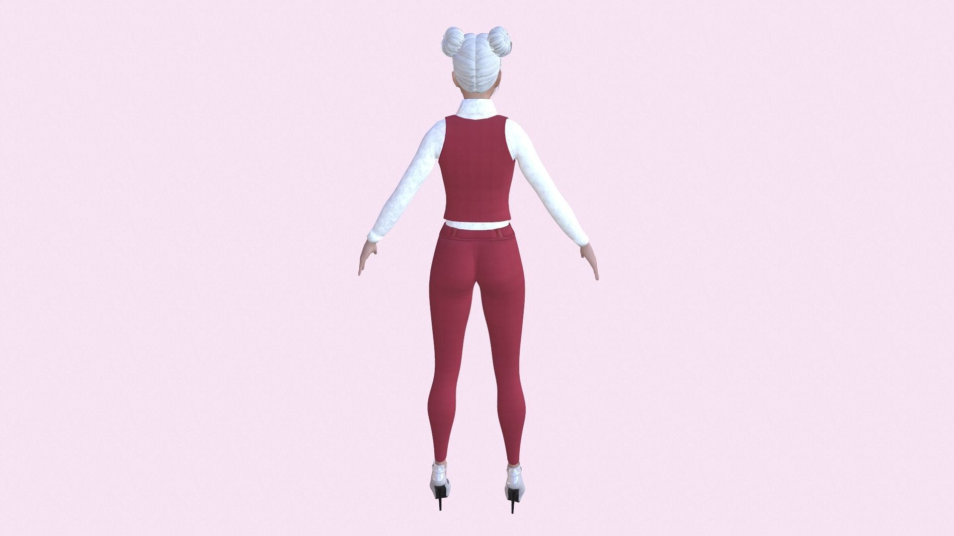 Maya Modular Girl 1 Low-poly 3D model_3
