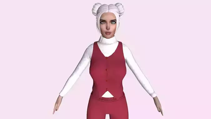 Maya Modular Girl 1 Low-poly 3D model