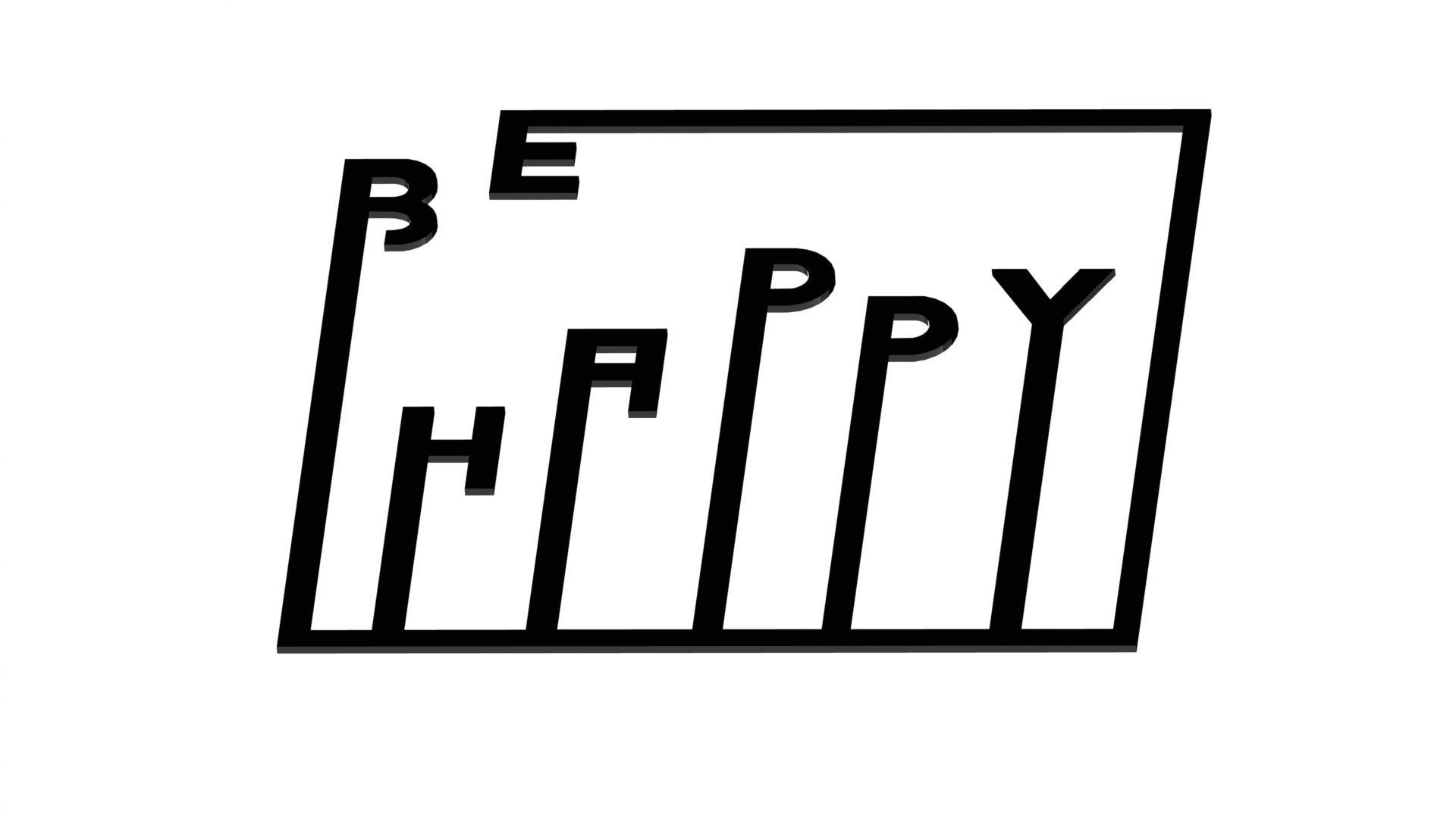 Poster Be happy 3D print model_1